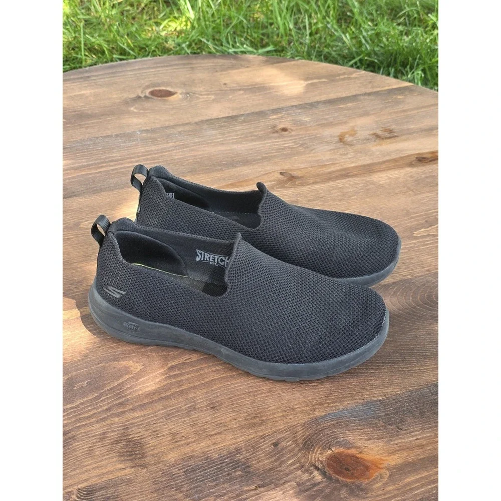 Size 7- Skechers GOwalk Joy Black Slip On Walking Shoes Womens BBK Stretch Fit